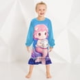 thumbnail image 6 of Casual Dresses Nightgowns Velvet Pleated design One-Piece Nightdress for Indoor Outdoor Daily Little-mermaid 3-10T, 6 of 7