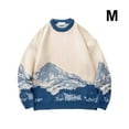 thumbnail image 4 of VONKY Warm In Style Hip Hop Streetwear Sweater With Japanese Snow Mountain Pattern Wide Applicable Blue M, 4 of 6