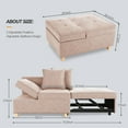 thumbnail image 5 of SEJOV Convertible Sofa Chair Bed, 4 in 1 Sleeper Chair with Pull Out Sofa Bed, Single Small Couch with 5 Adjustable Backrest for Home Living Room Guest Room Dorm - Linen Brown/R, 5 of 8