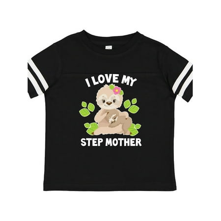 

Inktastic Cute Sloth I Love My Step Mother with Green Leaves Gift Toddler Boy or Toddler Girl T-Shirt
