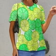 thumbnail image 6 of Lime Slice Pattern T Shirts Basic T-Shirt Short Sleeve Ladies Tee Shirt Summer Graphic Clothing, 6 of 6
