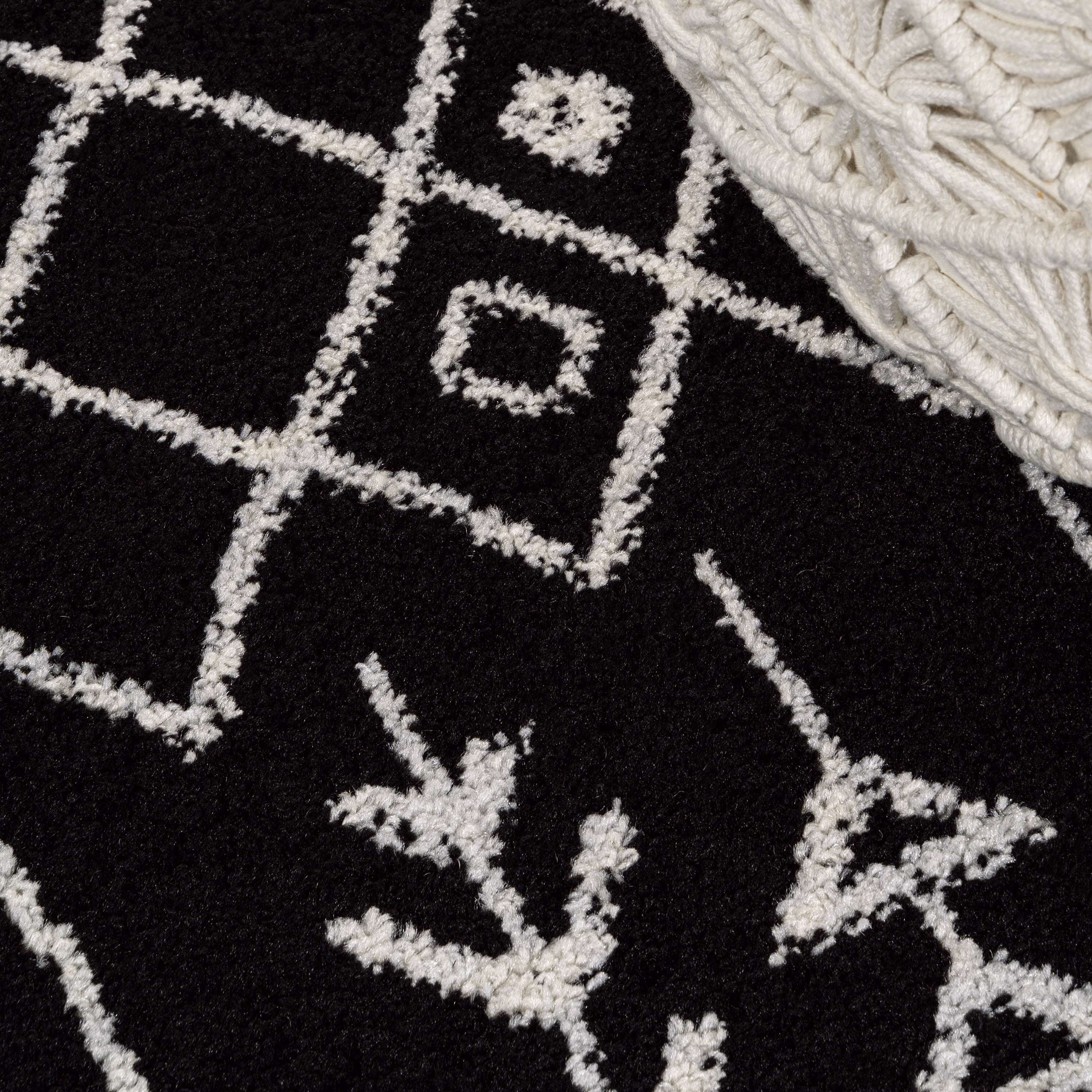 JONATHAN Y MOROCCAN HYPE 2 x 8 Runner Rug, Ziri Moroccan Geometric - Black/Cream, MOH210C-28