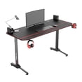 thumbnail image 1 of Bureau de Jeu pour PC en Forme de T, 55 Pouces x 23 Pouces Table Ergonomique pour Ordinateur, Écriture et Étude avec Porte-Gobelet et Crochet pour Écouteurs pour Ados et Adultes Joueurs, 1 of 7