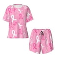 thumbnail image 4 of Picia Breast Cancer Awareness (3) Pajamas Sets for Women Soft Short-Sleeved Pjs with Lounge Shorts Two Piece Sleepwear-Medium, 4 of 9