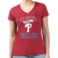 thumbnail image 4 of Women's G-III 4Her by Carl Banks Red Philadelphia Phillies Super-Slim Fit Lightweight Team Logo Graphic V-Neck T-Shirt, 4 of 5