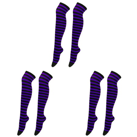 tockings Women Stockings Over Knee Socks Christmas Support Stockings for Women Socks Knee High Class Lingerie Long Striped Stocking ceangrtro Dark Blue (3Packs) Dark Blue (3Packs)