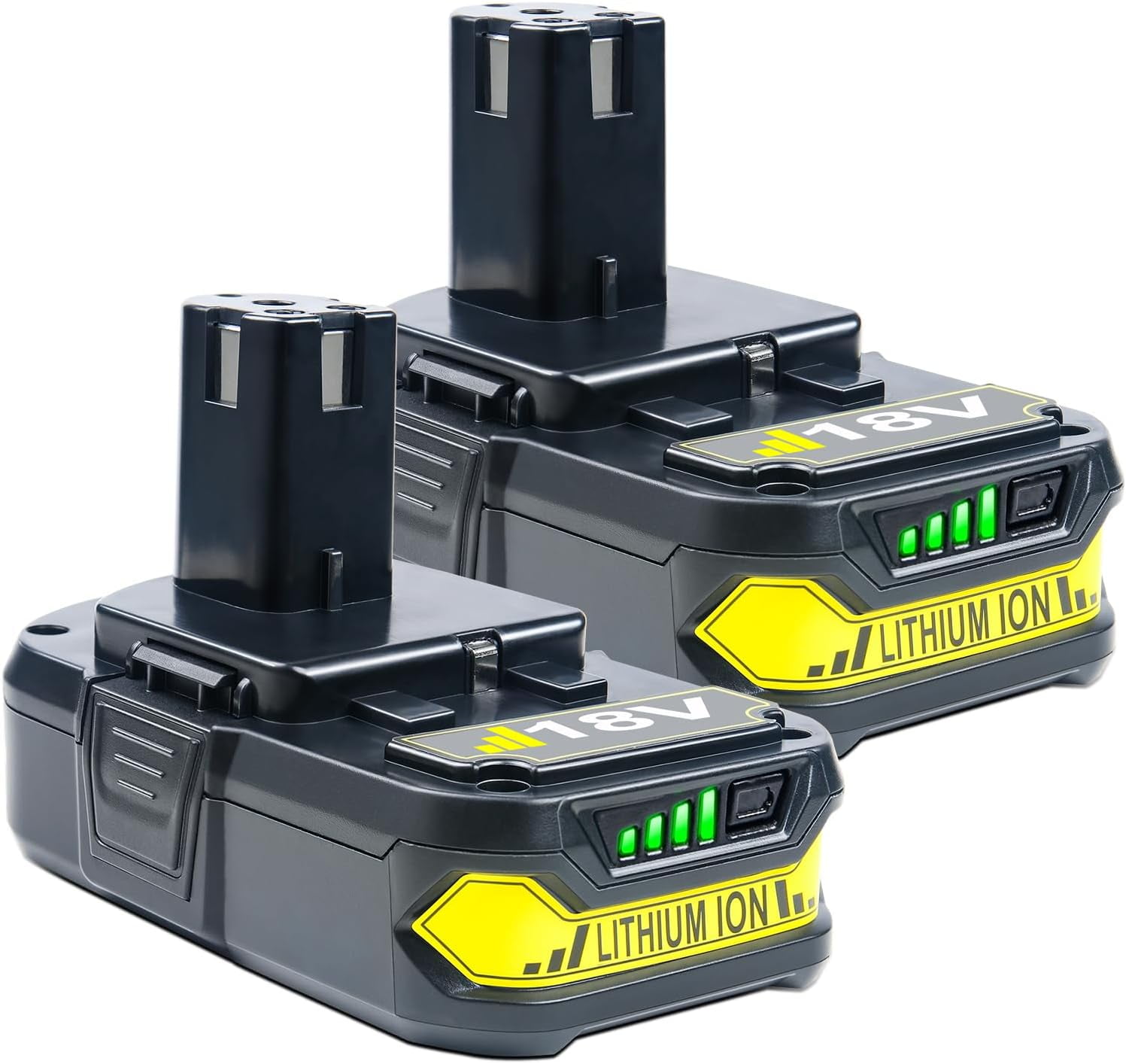2packs 18V 3.5Ah Battery Replacement for Ryobi 18V Battery P103 P104 Compatible with Ryobi 18V Cordless Power Tools PCL525B PCL515B