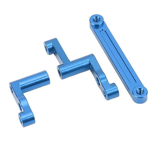 RC Steering Assembly, Delicate Appearance RC Steering Components Aluminium Alloy For 16207 Red,Dark Blue