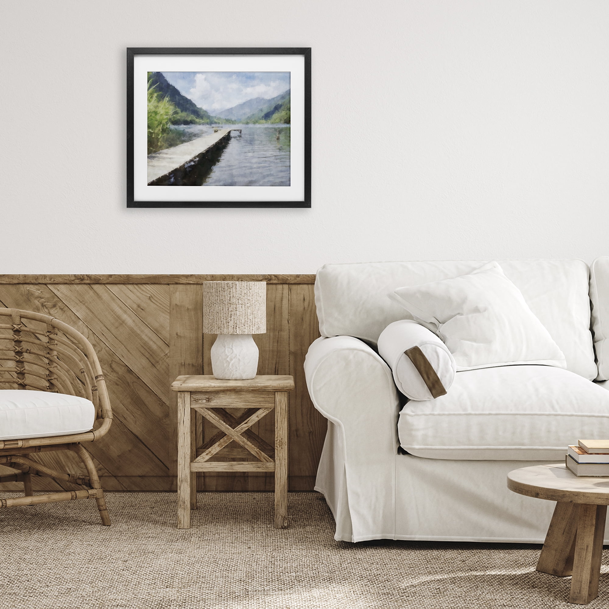 Stupell Industries Dappled Lake Dock Black Framed Print Under Glass, design by Kim Curinga