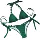 thumbnail image 1 of Trajes de Baño de Bikini de Mujer de Color Sólido Sexy de Moda Dividido con Pantalones, Nylon de Corte Alto para la Piscina de Playa Y las Vacaciones de Verano, 1 of 9