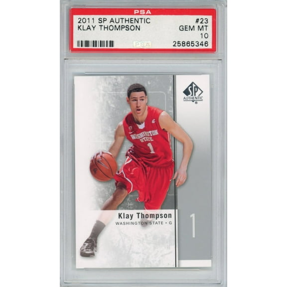 Graded 2011-12 Upper Deck UD SP Authentic Klay Thompson #23 Rookie RC Basketball Card PSA 10 Gem Mint