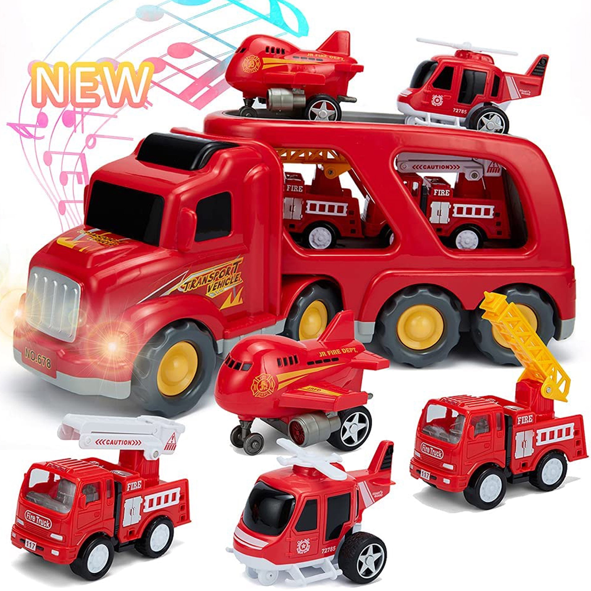 DODOING Fire Truck Toys for 3 4 5 Years Old Boys Kids Toddlers