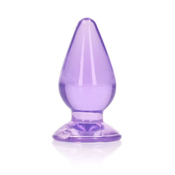 Shots Realrock Crystal Clear 3.5" Anal Plug - Purple
