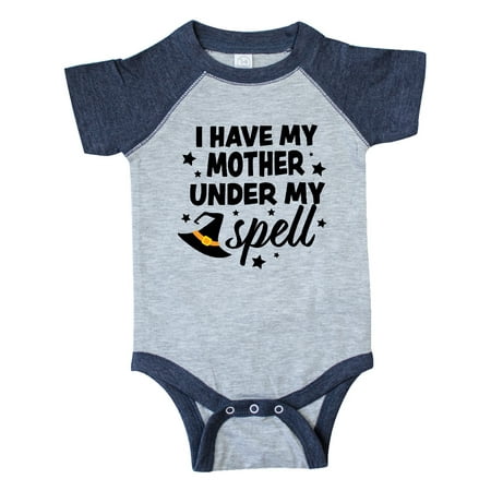 

Inktastic I Have My Mother Under My Spell with Cute Witch Hat Gift Baby Boy or Baby Girl Bodysuit