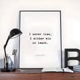 thumbnail image 2 of Nelson Mandela Quote Wall Art Poster I Never Lose I Either Win or Learn Motivational Inspirational Decor for Living Room Bedroom Office, UNFRAMED 16x24, 2 of 5