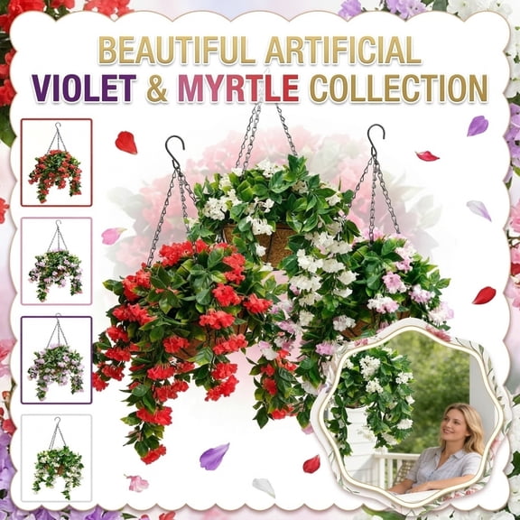 Artificial Hanging Flowers, Outdoor Hanging Planter, Pink Blooms, 10inDiameter, 1 Pc, Hanging Chain, Spring Outdoor Decorations, Porch Decorations Outdoor, Garden Decorations,