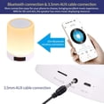 thumbnail image 4 of Altavoz Bluetooth, luz LED, luz nocturna, lámpara de noche inteligente sensible al tacto, regulable, carga USB, portátil, cambio de color RGB, 4 of 5