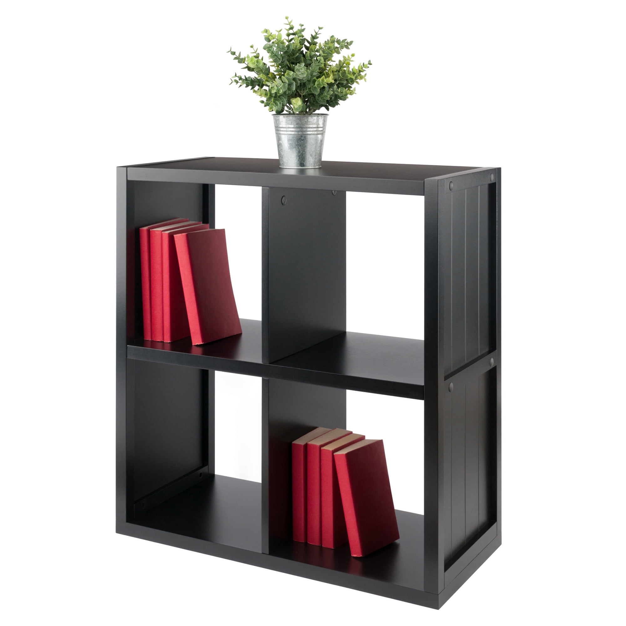 Winsome Wood Timothy 2x2 Storage Cube Shelf, Black Finish