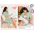 thumbnail image 4 of Ekouaer Nightgowns for Women Button Down Sleep Shirts Short Sleeve Night Shirts V Neck Sleepwear Boyfriend Pajama Dress, 4 of 6