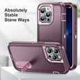 thumbnail image 2 of SaniMore for iPhone 14 Pro 6.1" 2022 Hybird Case, Rugged PC Back Shockproof TPU Shell Metal Hidden Kicksatnd Drop Resistant Anti-slip Heavy Duty Protective Case for iPhone 14 Pro 6.1", FPurple+Pink, 2 of 8