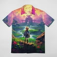 thumbnail image 2 of The Legend Of Zelda Men's Casual Button-Down Shirts Summer Short Sleeve Tee Shirt Daily Hawaiian Beach Shirt Top With Pocket, 2 of 9