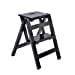 thumbnail image 3 of Folding Step Stool Step Ladder 3 Tier, Multi-Functional Folding Solid Wood Ladder Stool, Step Stool Household Muliti-Color Step Ladder Stool for Household and Office 330lbs,Black,2step, 3 of 15