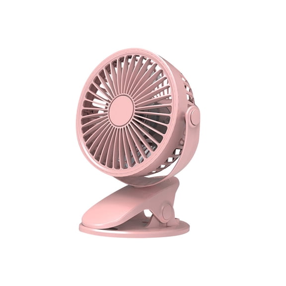 Zzbeans USB Clip Fan, Portable Silent 3-Speed Personal Fan, Powerful Mini Desk Fan with 360° Rotation for Home Office Car Bed Stroller, Pink
