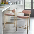 thumbnail image 2 of Simple Living  Retro Velvet Stools (Set of 2) Grey, 2 of 5