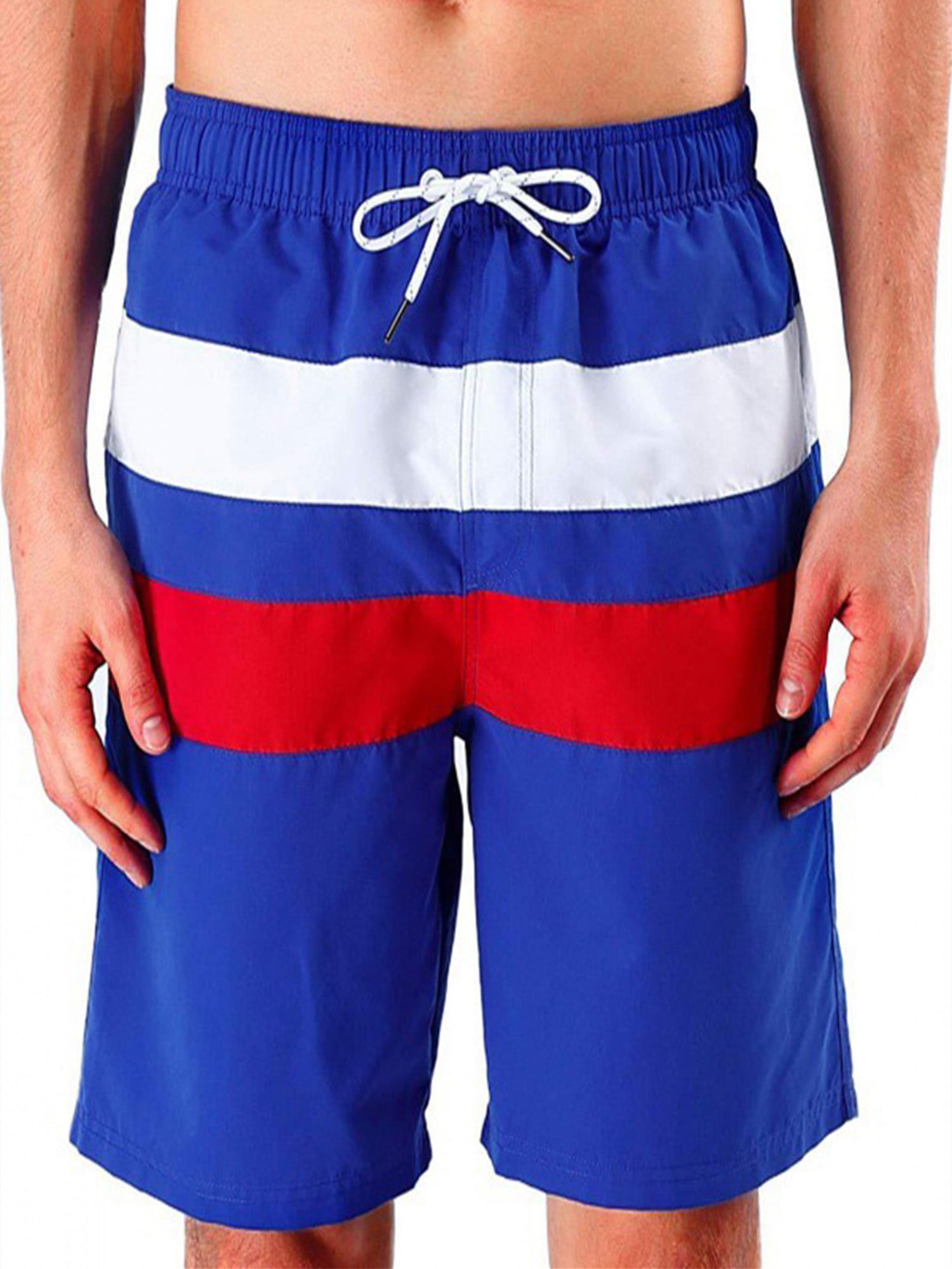 Details about   Men's Reebok Blue Stripe Slip On Drawstring Athletic Shorts Size Large