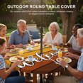 thumbnail image 3 of Round Outdoor Tablecloth with Umbrella Hole and Zipper, Brown Ombre Wooden Plank Tablecloth with Elastic Waterproof, Farmhouse Vintage Stripes Patio Table Covers for 55" - 60" Picnic Pool Tables, 3 of 9