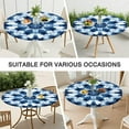 thumbnail image 7 of Blue White Tie Dye Mandala Pattern Round Fitted Tablecloth with Elastic Edge,Dining Table Cover Waterproof,Outdoor Round Tablecloth for Camping,Dining,Indoor and Outdoor, 7 of 7