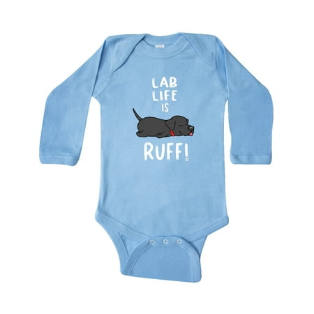 

Inktastic Lab Life is Ruff! Labrador Retriever Gift Baby Boy or Baby Girl Long Sleeve Bodysuit