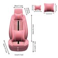 thumbnail image 6 of Leadwolf Front Pair Car Seat Covers Leather for toyota for Corolla iM 2017-Present 2 Seats Airbag Compatible Waterproof Premium Leather Front and Back Seat Protectors 2PCs Pink, 6 of 7