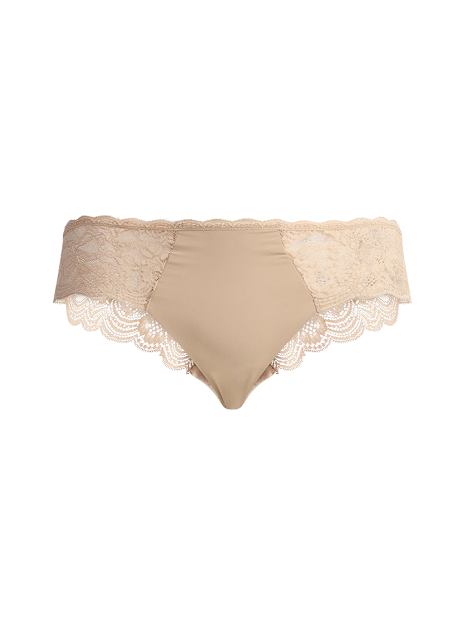 Joyspun Women's Microfiber and Lace Hipster Panties, 3-Pack, Sizes XS-3XL