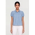 thumbnail image 2 of Women's Denim Short Puff Sleeve Shirt, 2 of 4