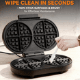 thumbnail image 6 of Double Belgian Waffle Maker Thick, 2 X 6” Round Waffle Maker, Belgium Waffle Iron,  with Non-stick Plates, 1200W, Perfect for Kids & Family Breakfast, Graphite, 6 of 6