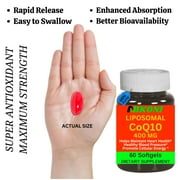 Nikoni Liposomal CoQ10 400 mg Co-Enzyme Q10 Supports Cellular Energy 240 Softgels