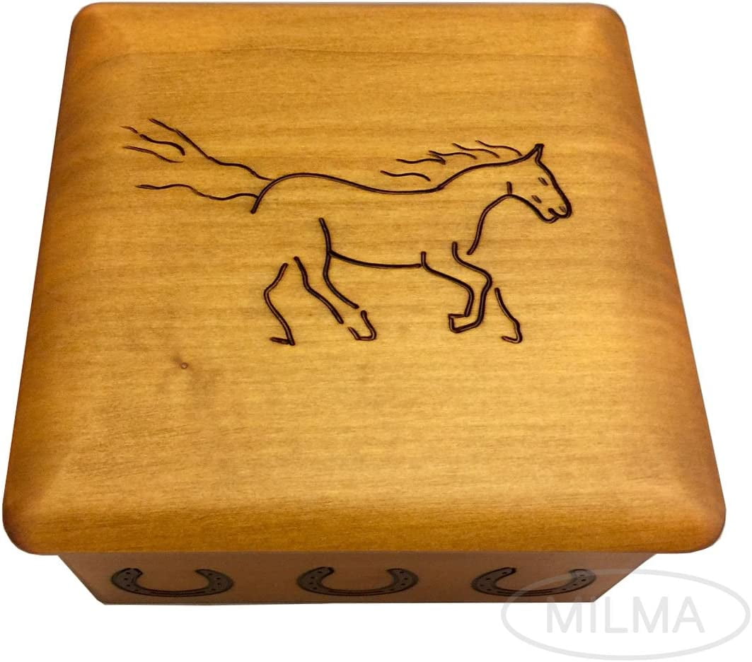 Galloping Horse Box with Horseshoe Box Handmade Wood Box Horse Lovers