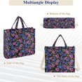 thumbnail image 5 of FORMRS Womens Corduroy Tote Bag Crossbody Shoulder Purse Handbag with Detachable Strap, Night Flower Blooms Pattern, 5 of 5