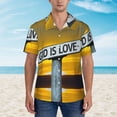 thumbnail image 4 of God Is Love Hawaiian Shirts For Men, Summer Short-Sleeve Relaxed-Fit Button-Down Shirts Large, 4 of 9