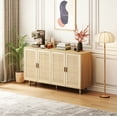 thumbnail image 2 of 62.20"Elegant and Functional 4-Door Rattan Decorative Storage Cabinet,for Bedroom,Living Room,Office,Easy Assembly(Same SKU:W757P190066), 2 of 9