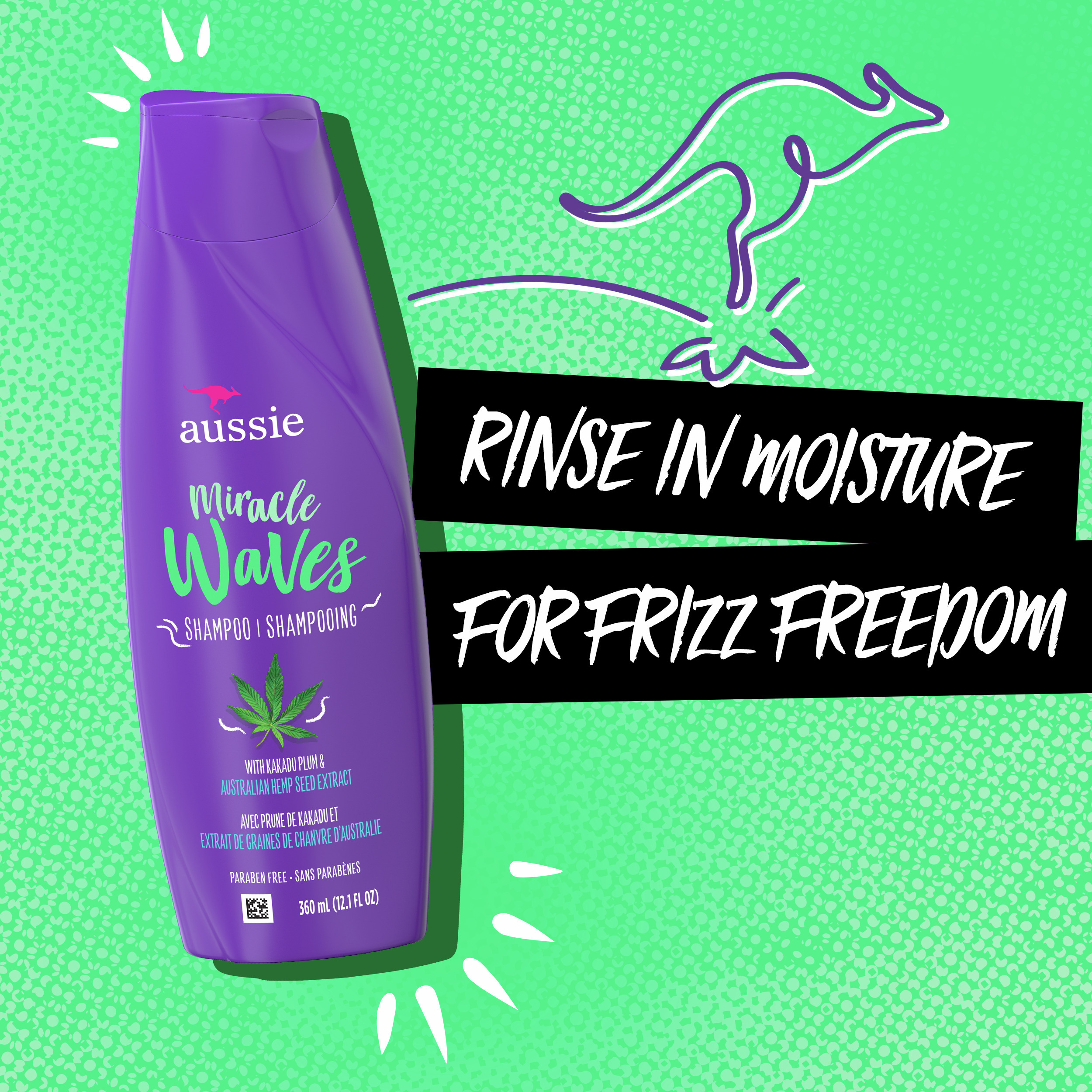Aussie Miracle Waves Anti-Frizz Hemp Paraben-Free Shampoo, 26.2 fl oz for All Hair Types - image 5 of 8