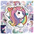 thumbnail image 3 of Pegatinas de unicornio arcoíris de dibujos animados para maleta, monopatín, guitarra, portátil, teléfono, decoración, Graffiti, pegatina impermeable, juguetes para niños, 3 of 3