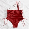 thumbnail image 5 of PNTUTB 2026 Summer Women's Swimwear Backless Bikini Bathing Suit Side Drawstrings Solid-Color Asymmetrical One-Shoulder One-Piece Swimsuit, 5 of 6