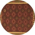 thumbnail image 1 of Ahgly Company Indoor Round Southwestern Brown Country Area Rugs, 5' Round, 1 of 4