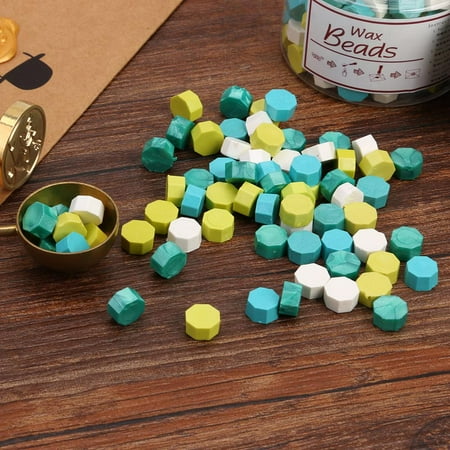 HOSAIL Green Wax Seal Kit - 300 Vanilla Scented Beads With Spoon & Candles For Vintage Letters