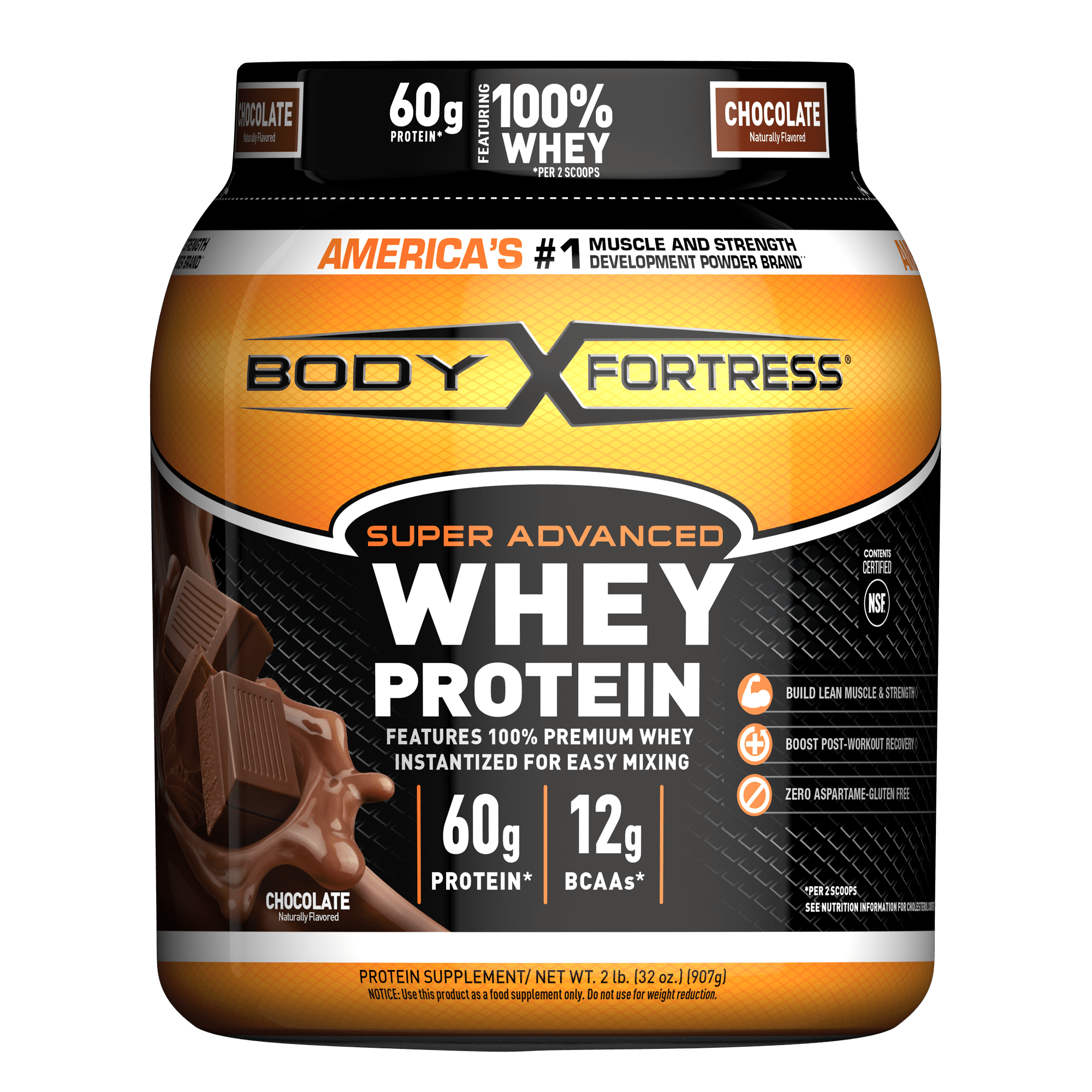 Body Fortress Super Advanced Whey Protein Powder, Chocolate Flavored