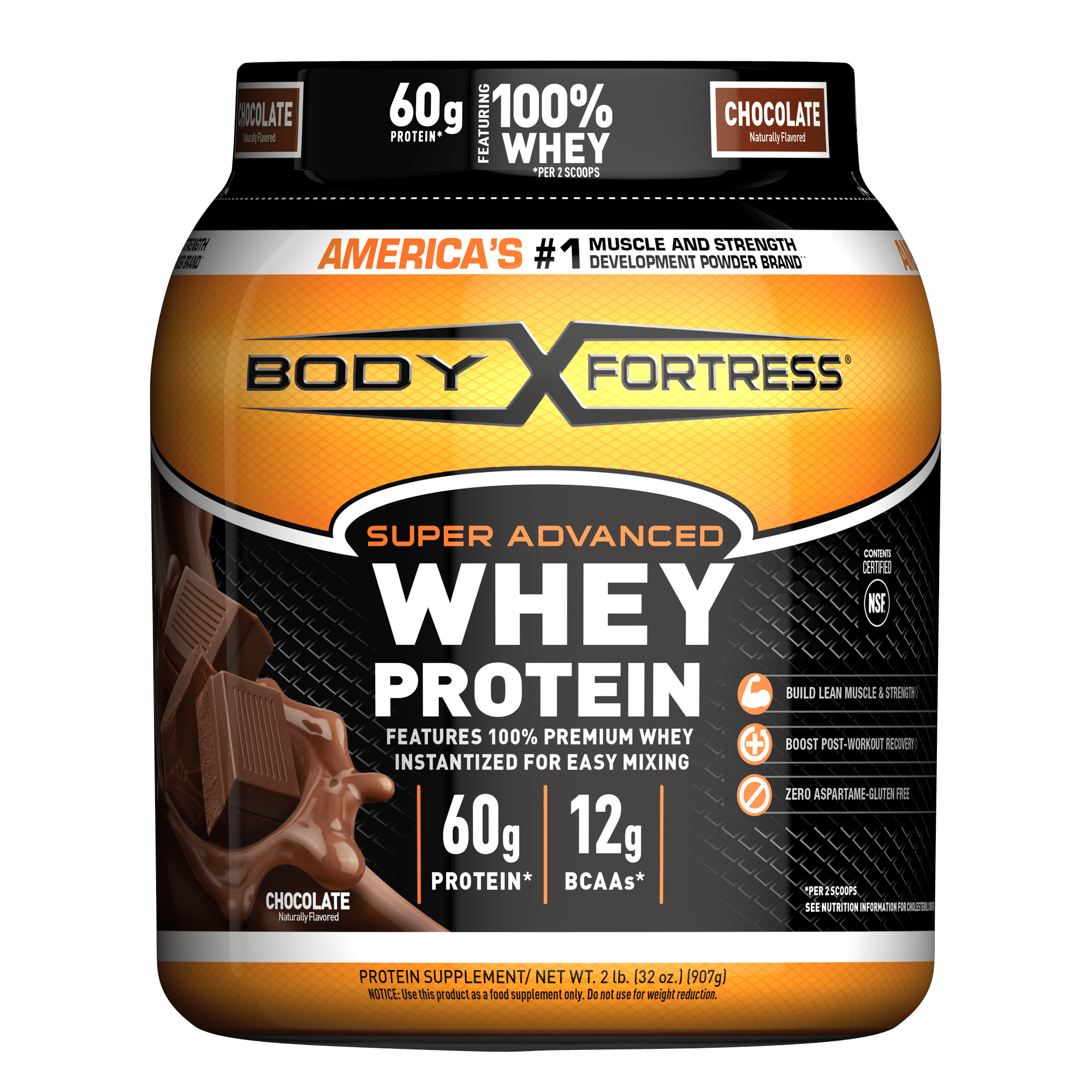 Body Fortress Super Advanced Whey Protein Powder Chocolate Flavored 