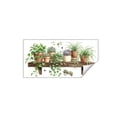 thumbnail image 2 of PeelandStick Wall Decor, WallforBedroom, Fake Potted Plant, Green Foliage Arrangement, Wooden Shelf Print, Entryway, 22.44*12.8in, 1 Set, 2 of 7