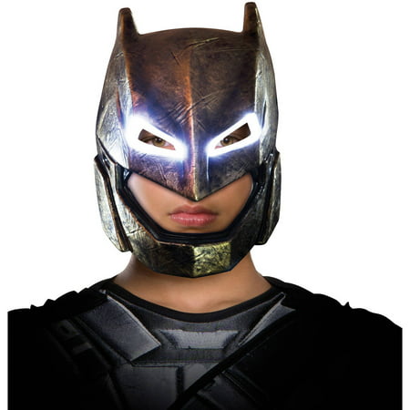 Batman v Superman: Dawn of Justice Batman Child Armored Light Up Mask, Halloween Accessory